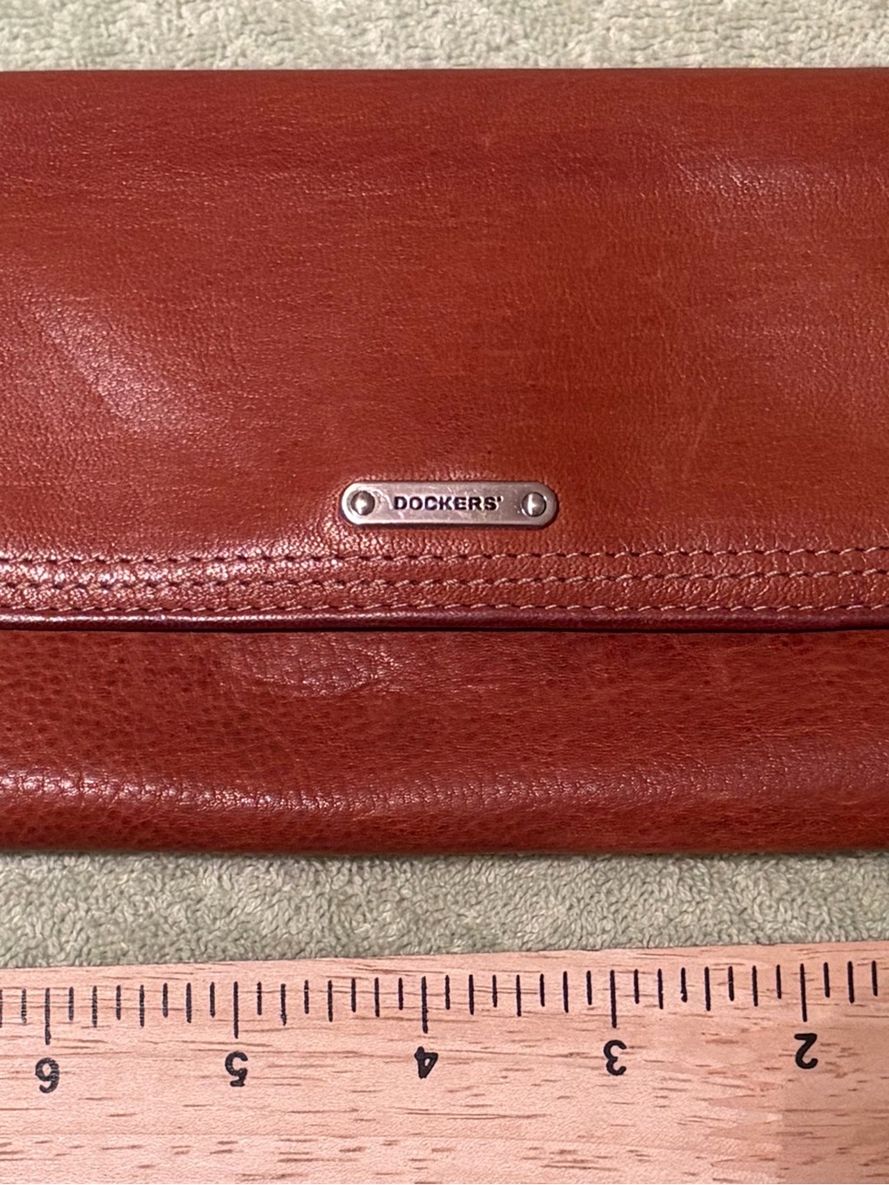 Dockers Brown Genuine Leather Checkbook Wallet